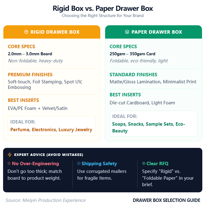 Rigid Box vs. Paper Drawer Box
