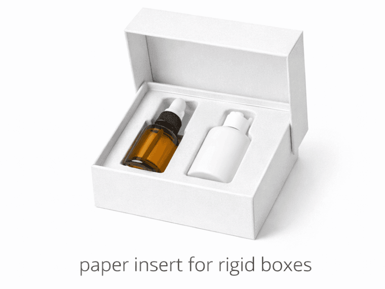 paper insert for rigid boxes