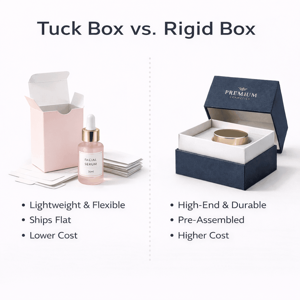 tuck box vs rigid box